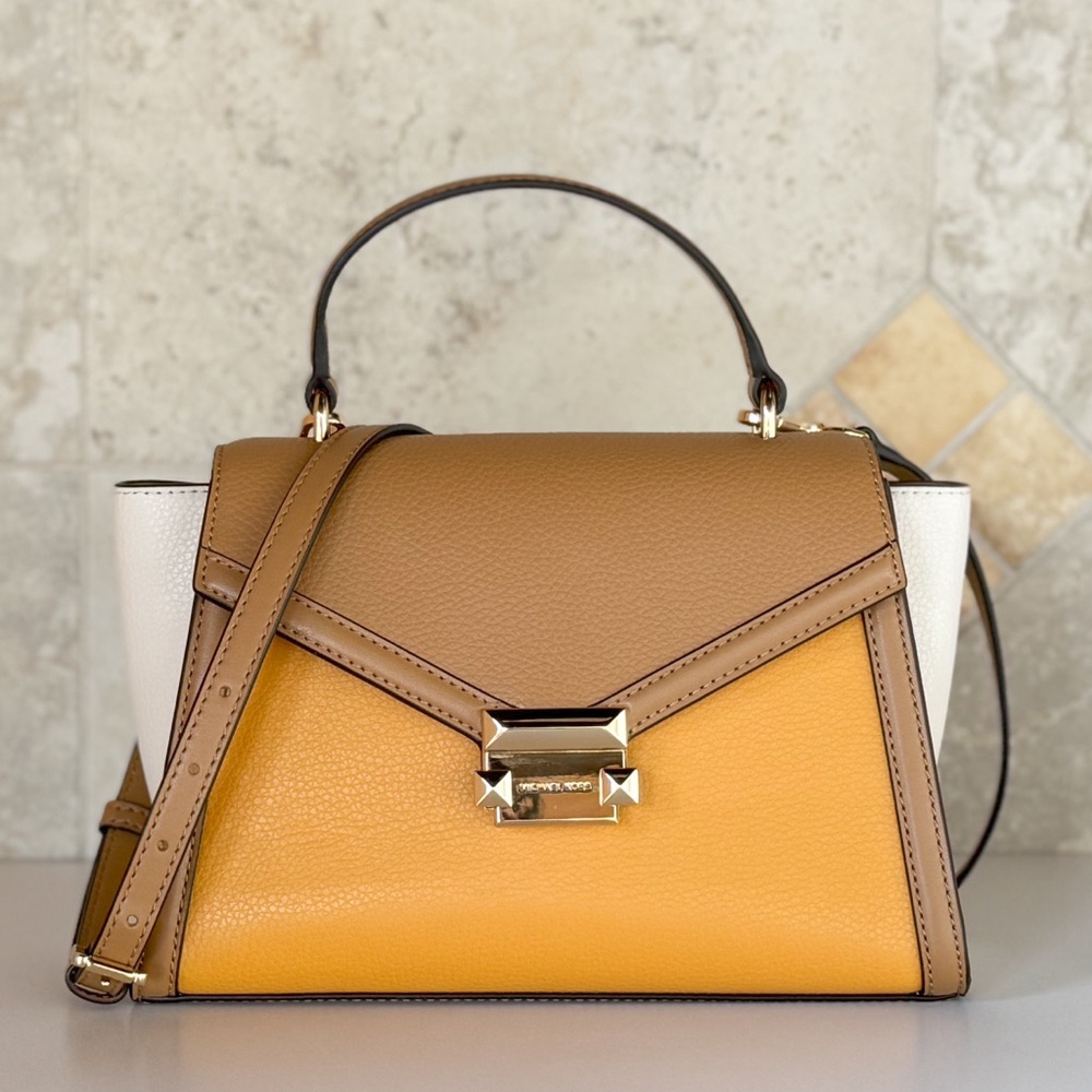 Michael Kors Whitney Medium Flap Shoulder Bag Yellow Multi